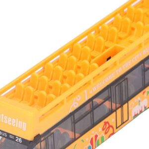 Pull Back Bus, Alloy and Plastic Pull Back Bus Toy Develop Intelligence Gifts Pull Back Bus for Kids 3 Years Old Handicraft Toys (Yellow)