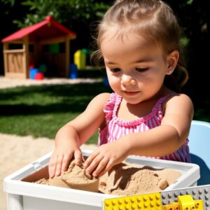 Pairez Toys Small Activity Table for Toddlers 1-3, Kids Sensory Table for Playing Building Blocks, Marble Run Toy, Sand & Water, Color Dough, Art & Craft, Drawing & Learning (Small)