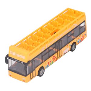 pull back bus, alloy and plastic pull back bus toy develop intelligence gifts pull back bus for kids 3 years old handicraft toys (yellow)