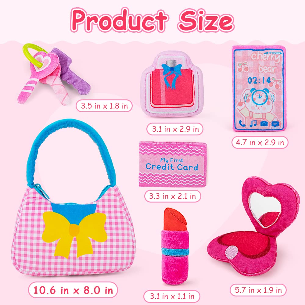 Toddler Purse Baby Girl Toys,Prentend Play Purse for Little Girls Princess1 2 3 4 Years Old, My First Purse Toddler Toys Set with Accessories Perfect for Baby Girl Gifts on Birthday Valentine's Day