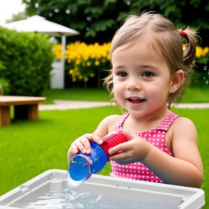 Pairez Toys Small Activity Table for Toddlers 1-3, Kids Sensory Table for Playing Building Blocks, Marble Run Toy, Sand & Water, Color Dough, Art & Craft, Drawing & Learning (Small)