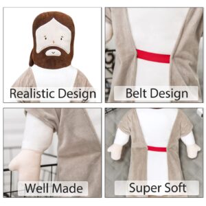 Corandis 20inch Jesus Plush Toy Jesus Stuffed Dolls Cartoon Jesus Pillow Christ Religious Savior Toys Christian Figure Home Christmas Decoration Baptism Gift