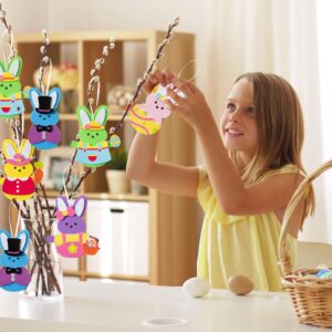 3sscha 20 Sets Easter Bunny Foam Stickers Craft for Kids Candy Rabbit Self-Adhesive Sticker DIY Handmade Artwork Project for School Classroom Home Activity, Easter Gift Spring Party Favor Decoration