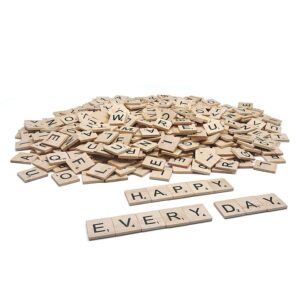 1000 pcs scrabble letters for crafts, wood scrabble tiles, diy wood gift decoration, making alphabet coasters and scrabble crossword game