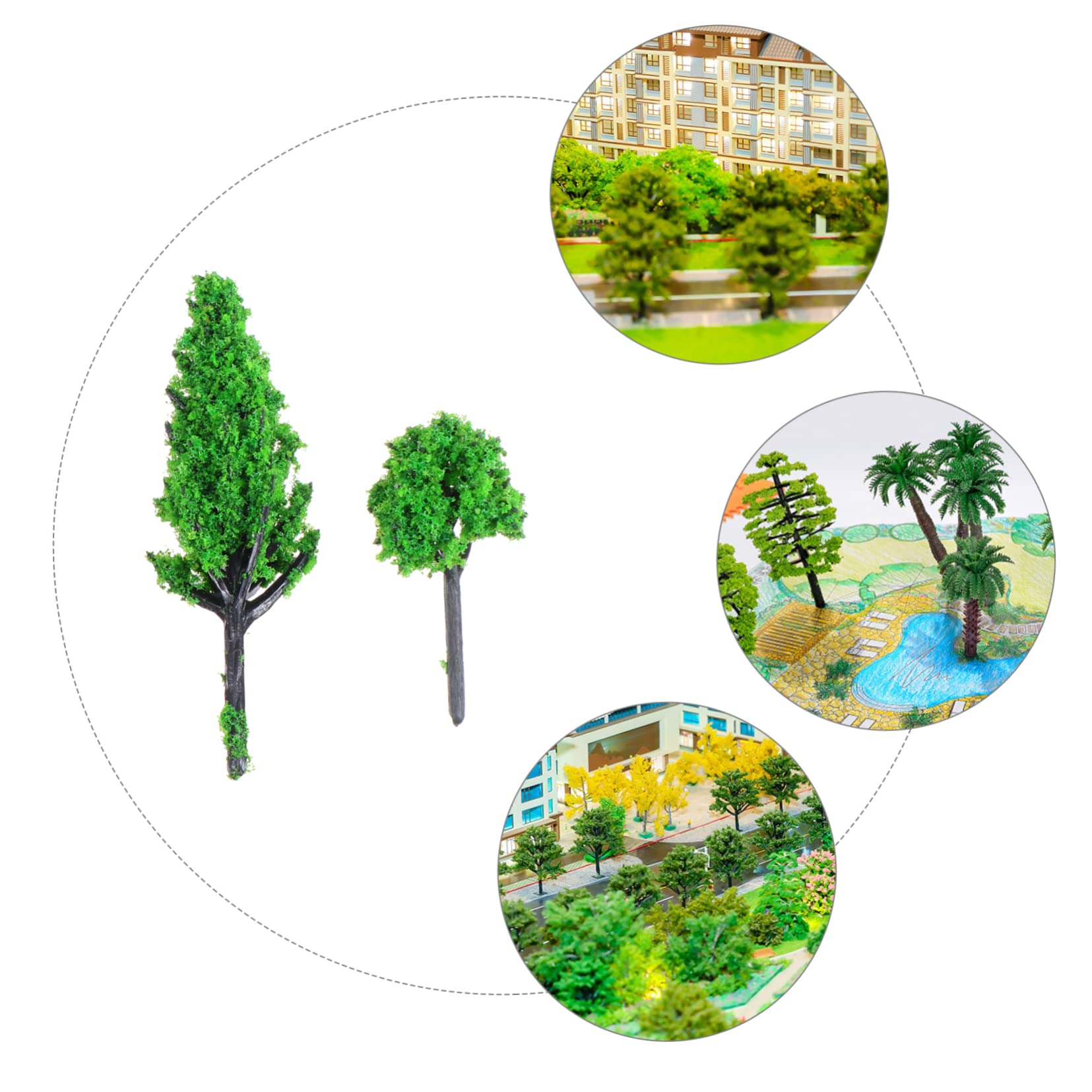 ibasenice 80 pcs Tree Scenics Trees Model Plastic Scene Train Railroad Architecture Woodland Diorama Project Mixed Crafts Supplies Landscape DIY Pine Layout Accessories for Mini Building