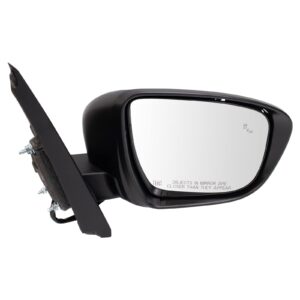 TRQ Right Mirror Power with Heat without Side View Camera Passenger Side Compatible with 2022-2023 Nissan Frontier NI1321339