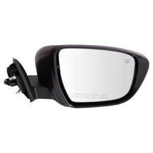 trq right mirror with heat without memory with housing turn signal passenger side compatible with 2016-2020 nissan rogue ni1321289