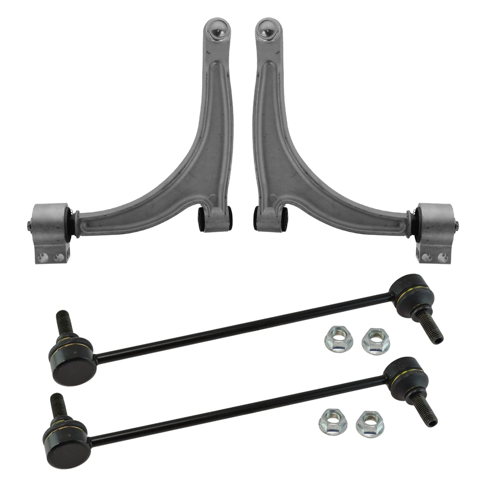 TRQ Front Suspension Kit Control Arm with Ball Joint Sway Bar Stabilizer Link Compatible with 2010-2012 Chevrolet Malibu 2010 Pontiac G6