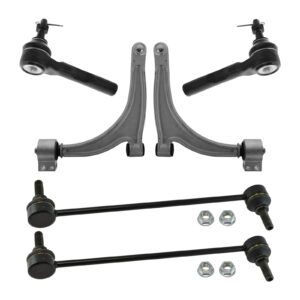 TRQ Front Steering & Suspension Kit Control Arm with Ball Joint Sway Bar Stabilizer Link Tie Rod Compatible with 2010-2012 Chevrolet Malibu 2010 Pontiac G6