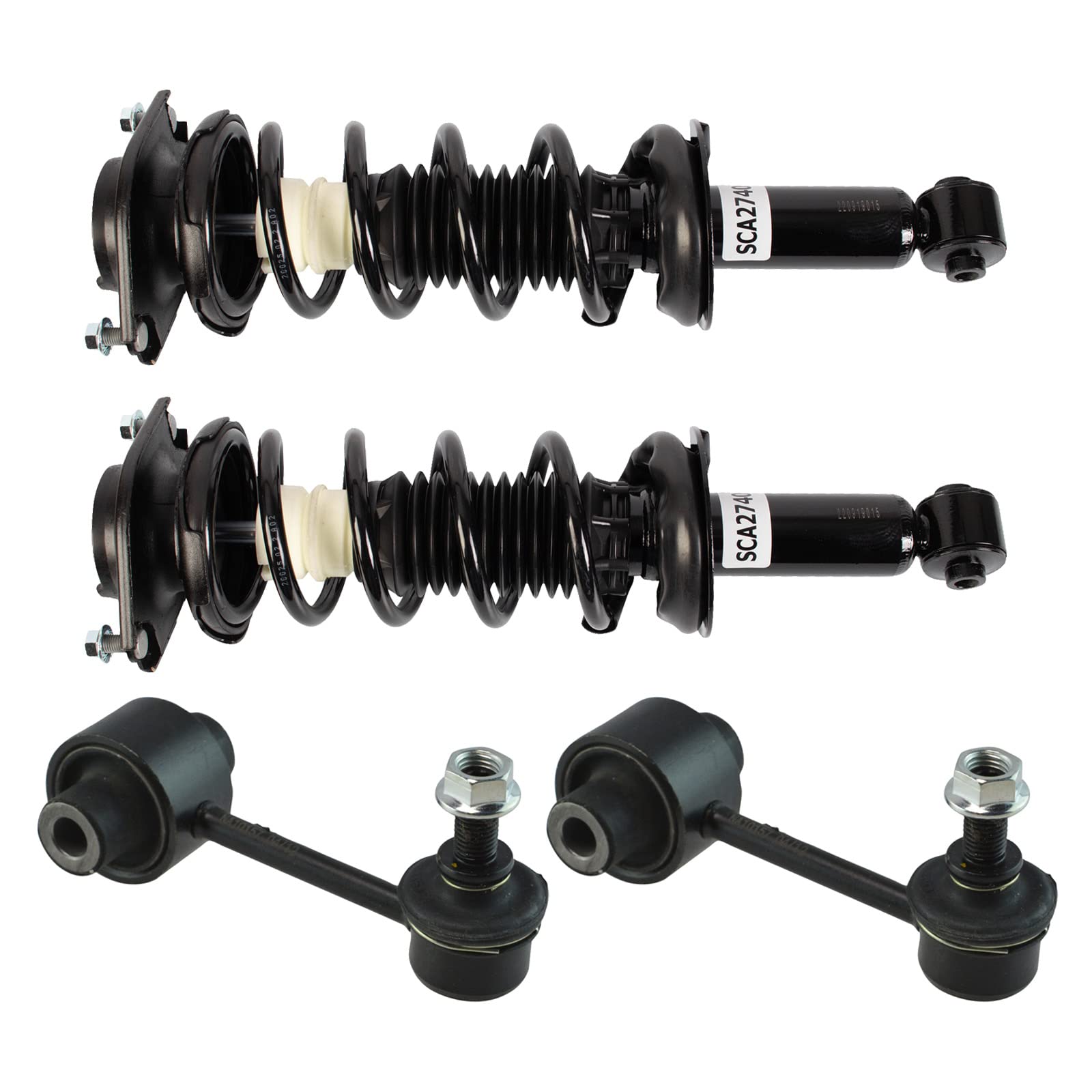 TRQ Rear Suspension Kit Shock & Spring Strut Assembly Sway Bar Stabilizer Link Compatible with 2015-2017 Subaru Legacy