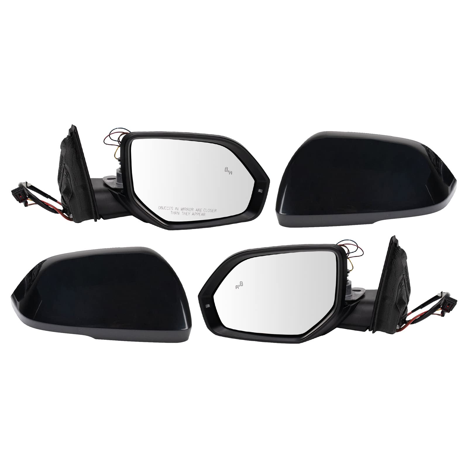 TRQ Driver & Passenger Side Mirror Set Compatible with 2019-2020 Volkswagen Atlas VW1320177 VW1321177