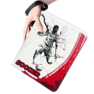 900 Pockets Soccer Cards Binder,Trading Cards Holder Card Collectors Album,Trading Card Binder 9 Pocket with 50 Removable Sleeves for Soccer Card and Sports Card