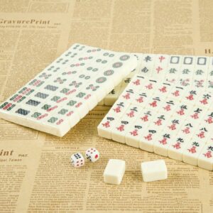 Mahjong Tiles Set, Chinese Mahjong Set, Chinese Mahjong Game Set, Classic Gathering Party Game for Family/Team