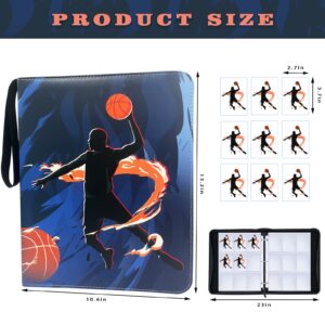 900 Pockets Basketball Cards Binder,Trading Cards Holder Card Collectors Album,Trading Card Binder 9 Pocket with 50 Removable Sleeves for Basketball Card and Sports Card