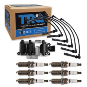 TRQ Ignition Kit Ignition Coil Spark Plugs Spark Plugs Wire Set Compatible with 1998-2001 Audi A4 A4 Quattro 1999-2001 A6 A6 Quattro 2004-2005 Volkswagen Passat