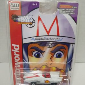 Auto World SC381-1 Silver Screen Machines Race Worn Speed Racer Mach 5 HO Scale Electric Slot Car