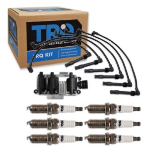 TRQ Ignition Kit Ignition Coil Spark Plugs Spark Plugs Wire Set Compatible with 1998-2002 Volkswagen Passat