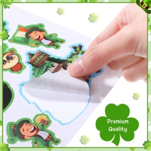 Sumind 28 Sets St. Patrick's Day Craft Kits for Kids St Patricks Day Scenes Shamrock Stickers Accessories Leprechaun Clover Gold Coin DIY Ornament Craft for Home Classroom Irish Party Supplies