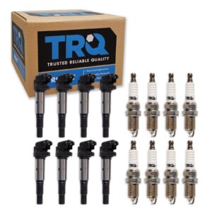 TRQ Ignition Kit Ignition Coil Spark Plugs Compatible with 2008-2010 BMW 550i