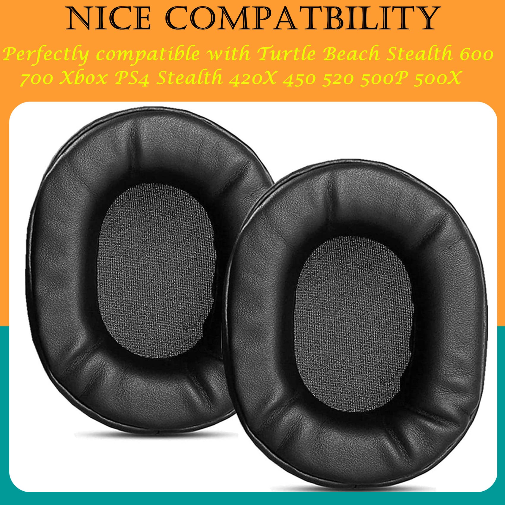 TaiZiChangQin Ear Pads Ear Cushion Earpads Memory Foam Replacement Compatible with Turtle Beach Stealth 600 700 Xbox PS4 Stealth 420X 450 520 500P 500X Headphone