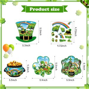 Sumind 28 Sets St. Patrick's Day Craft Kits for Kids St Patricks Day Scenes Shamrock Stickers Accessories Leprechaun Clover Gold Coin DIY Ornament Craft for Home Classroom Irish Party Supplies