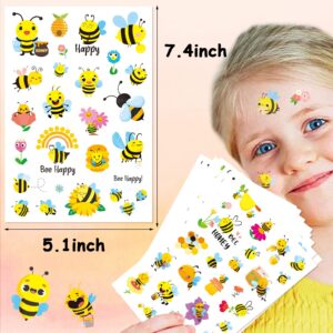 Cute Bumble Bee Temporary Tattoo Stickers 505 Count summer Spring Summer Fairy Bee Party Favors Goodie Gift Bags Decor Waterproof Fake Tattoos Art Craft for Kids Birthday Party Supplies Gifts