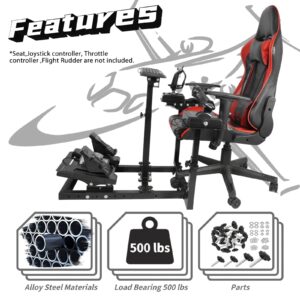 Dardoo Flight Racing Game Simulator Cockpit Mount Fit for Logitech/Thrustmaster/Hotas Warthog G25 G27 G29 G920, Adjustable Sim Flight Cockpit,Not Included Wheels,Pedals,Throttle & Joystick