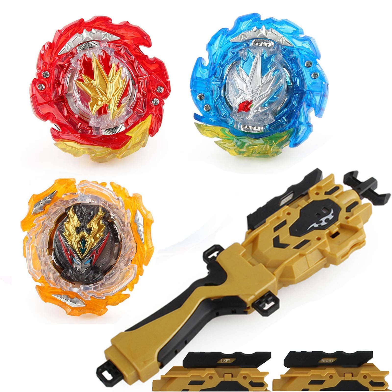 Bay Battle Top B-203 Helios Hyperion Ultimate Fusion DX Set Booster Superking Battling Tops Gaming Spinning Top Toys Starter High Performance 4D Bey with Burst String LR Launcher & Grip (B-203)