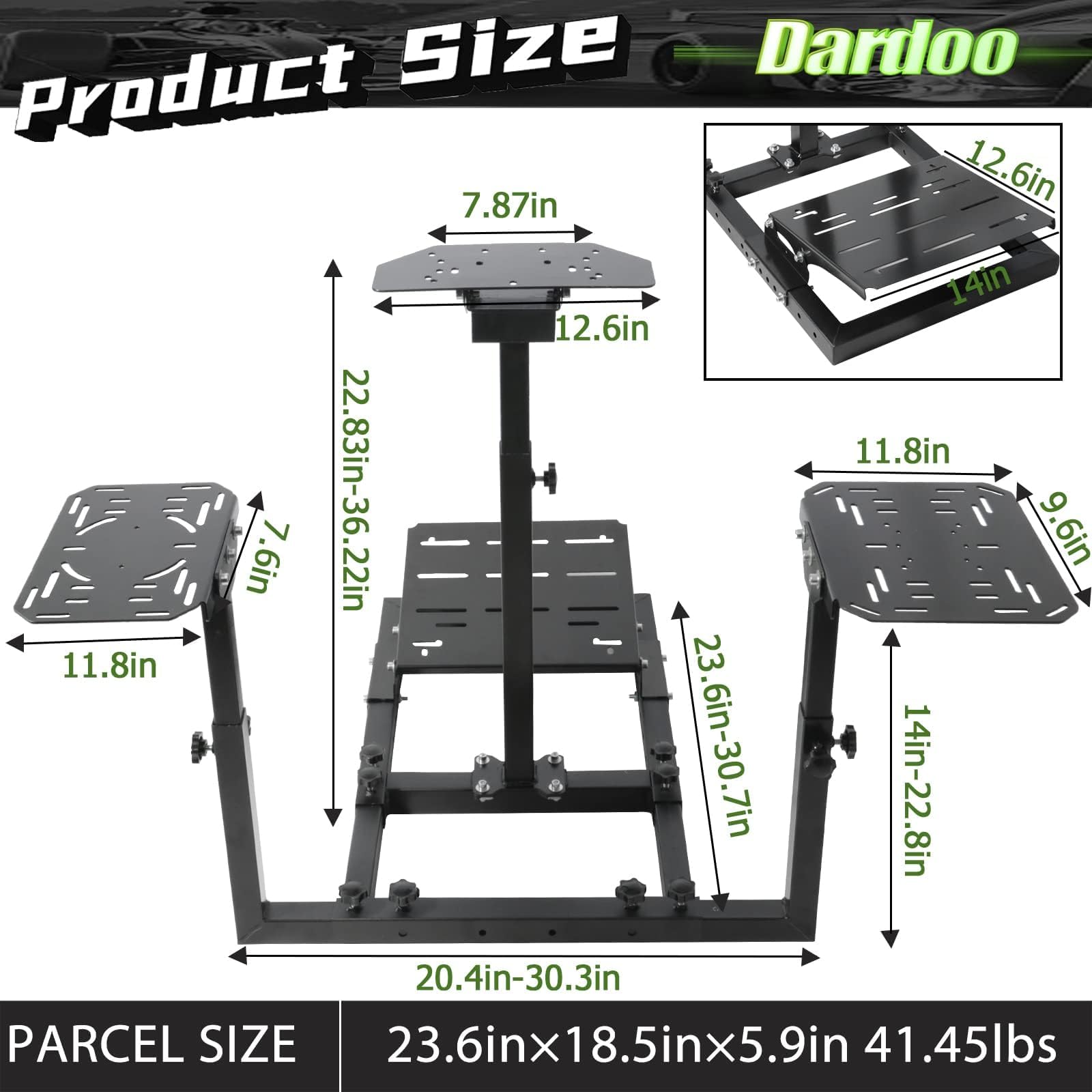 Dardoo Flight Racing Game Simulator Cockpit Mount Fit for Logitech/Thrustmaster/Hotas Warthog G25 G27 G29 G920, Adjustable Sim Flight Cockpit,Not Included Wheels,Pedals,Throttle & Joystick