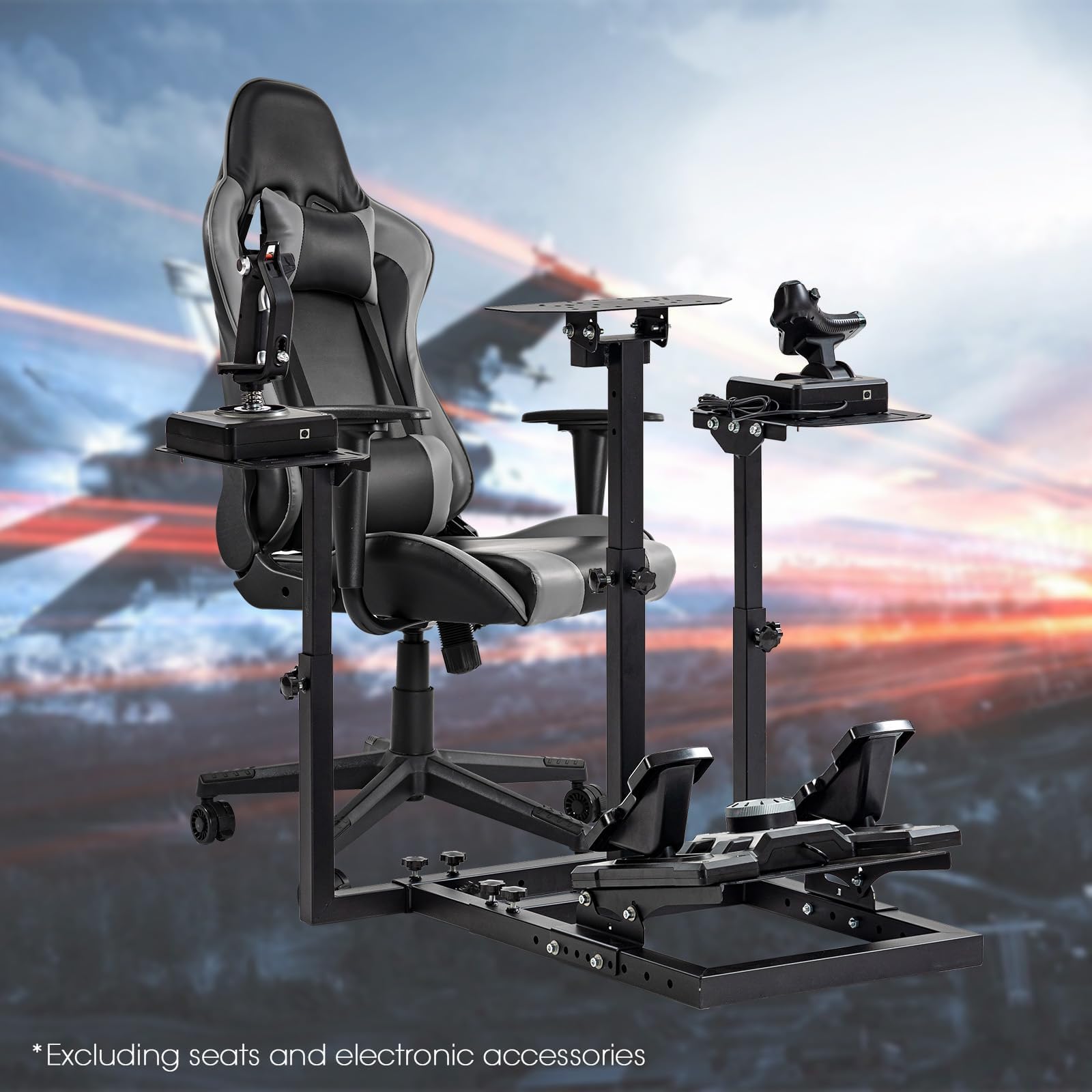 Dardoo Flight Racing Game Simulator Cockpit Mount Fit for Logitech/Thrustmaster/Hotas Warthog G25 G27 G29 G920, Adjustable Sim Flight Cockpit,Not Included Wheels,Pedals,Throttle & Joystick