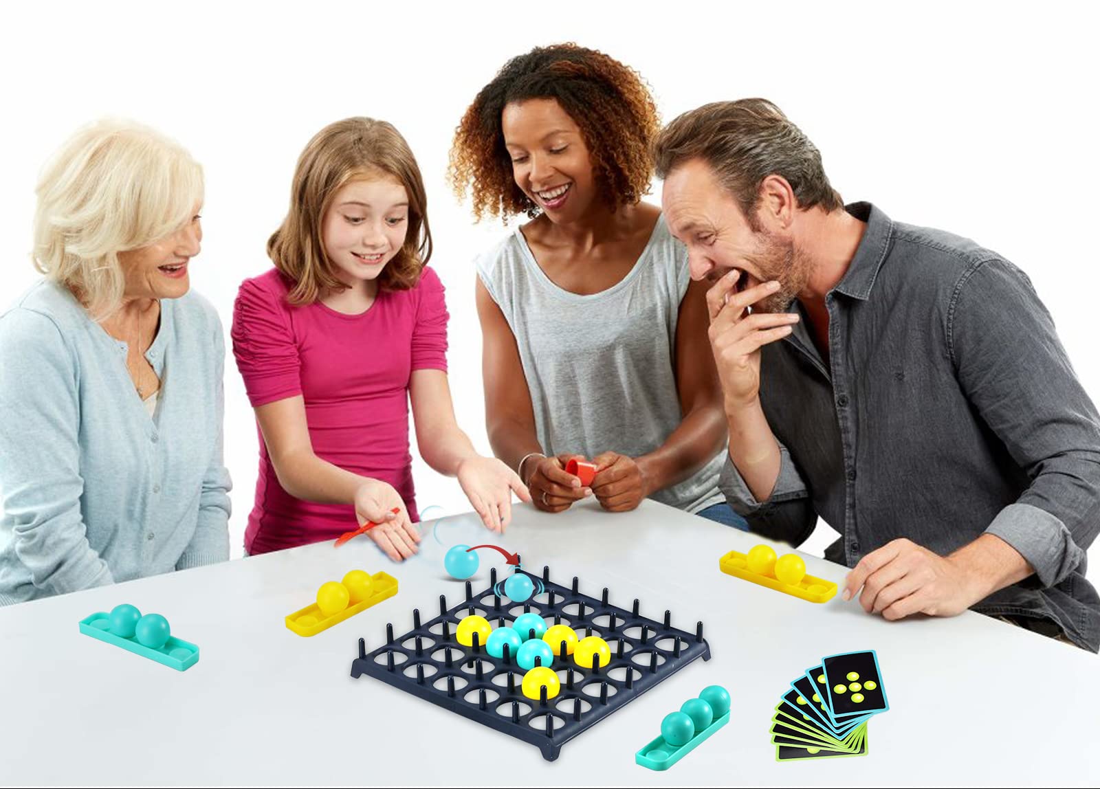 Bounce Ball Game, Bounce Ball Party Game and Jumping Ball Tabletop Game Toys Desktop Activate Bouncing Ball for Family Adults and Kids, Creative Gifts for 3+ Year Old Boys Girls