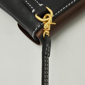 Vintage Leather Crossbody Bags For Women Casual Shoulder Handbags With Flap And Detachable Straps (1-Black)