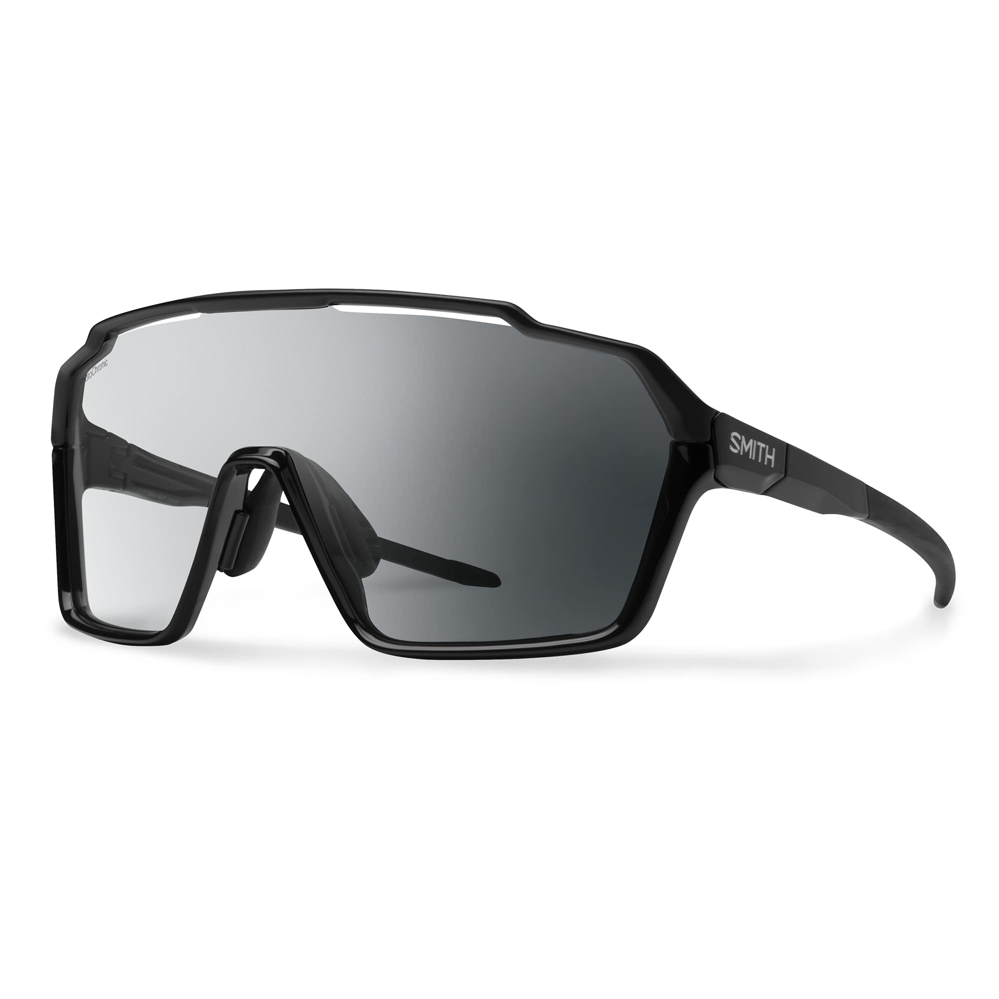 SMITH Shift MAG Sunglasses – Shield Lens Performance Sports Sunglasses for Mountaineering, Biking, MTB & More – For Men & Women – Black + Photochromic Grey to Clear Lens