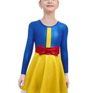 EQSJIU Girls Princess Costume Dress up Birthday Party Cosplay Halloween Outfits Dresses Bowknot 7-8 Years