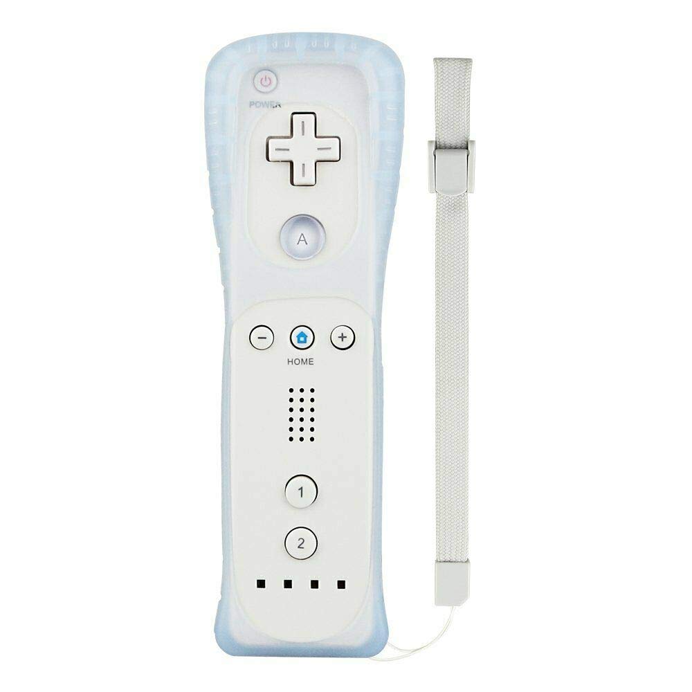 Lyyes Remote Controller for Wii, Wii Remote and Nunchuck Controllers with Silicon Case and Strap for Wii and Wii U (White)