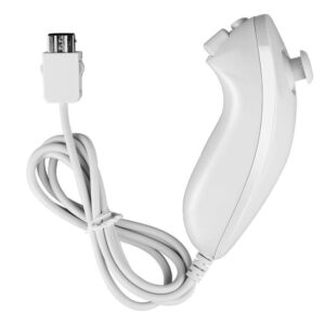 Lyyes Remote Controller for Wii, Wii Remote and Nunchuck Controllers with Silicon Case and Strap for Wii and Wii U (White)