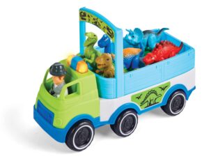 kidoozie dino adventure hauler - interactive vehicle & playset with lights & sounds!