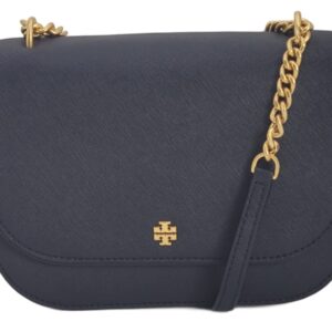 Tory Burch 136092 Emerson Flap Tory Navy Blue With Gold Hardware Women's Shoulder Bag