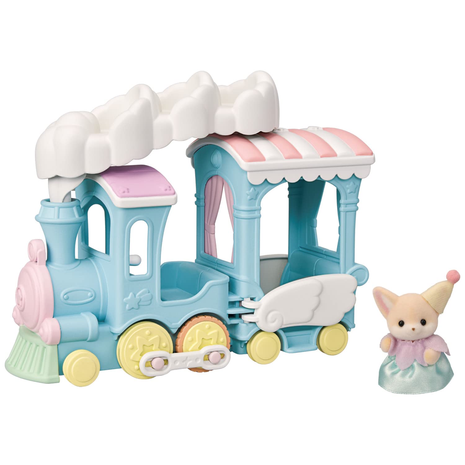 Calico Critters Floating Cloud Rainbow Train - Toy Vehicle Playset with 1 Collectible Figure