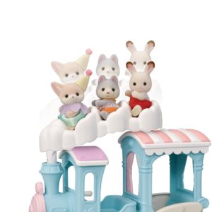 Calico Critters Floating Cloud Rainbow Train - Toy Vehicle Playset with 1 Collectible Figure