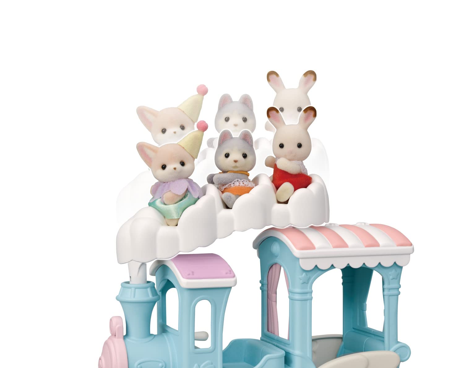 Calico Critters Floating Cloud Rainbow Train - Toy Vehicle Playset with 1 Collectible Figure