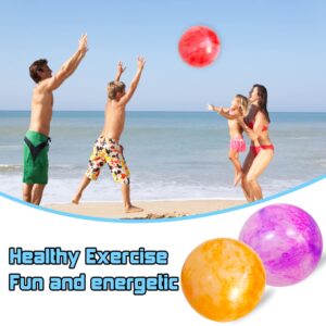 Qiuttnqn 6 PCS Fun Bouncy Balls,12 Inch Marbleized Bouncy Balls,Rubber Inflatable Kick Ball with Pump for Kids and Adults,Park,Beach,Playground,Indoor and Outdoor Games