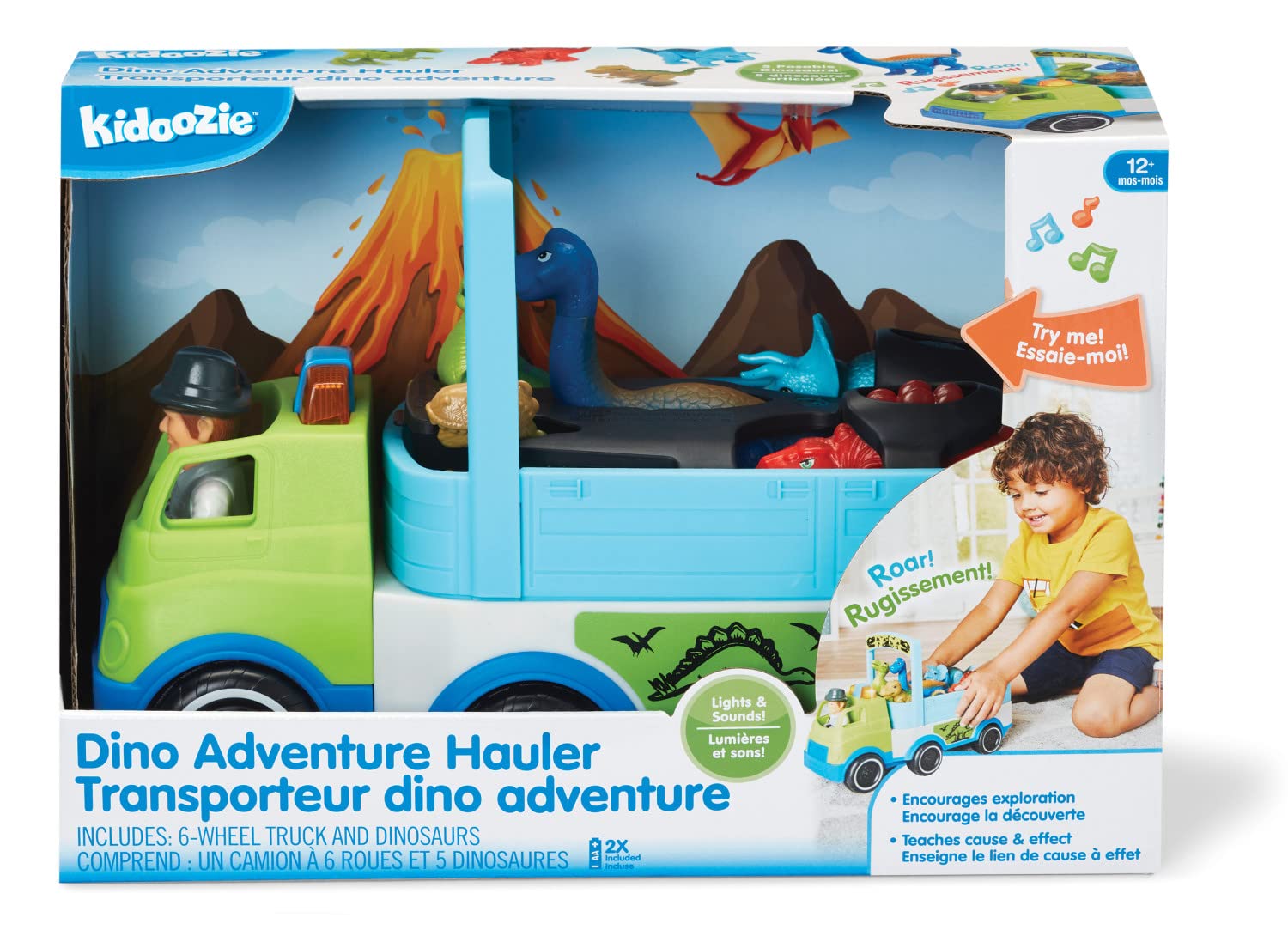 Kidoozie Dino Adventure Hauler - Interactive Vehicle & Playset with Lights & Sounds!