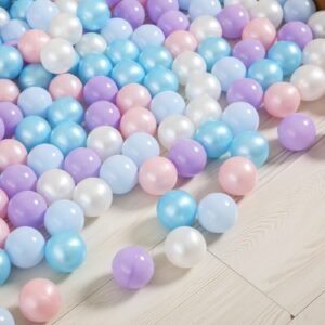 Heopeis Ball Pit Balls - 100pcs Plastic Balls Ocean Balls Crush Proof Balls Children's Toy Balls Toy Balls for Boys Girls Tents Tunnels Playpen Playhouse Birthday Party Decoration.