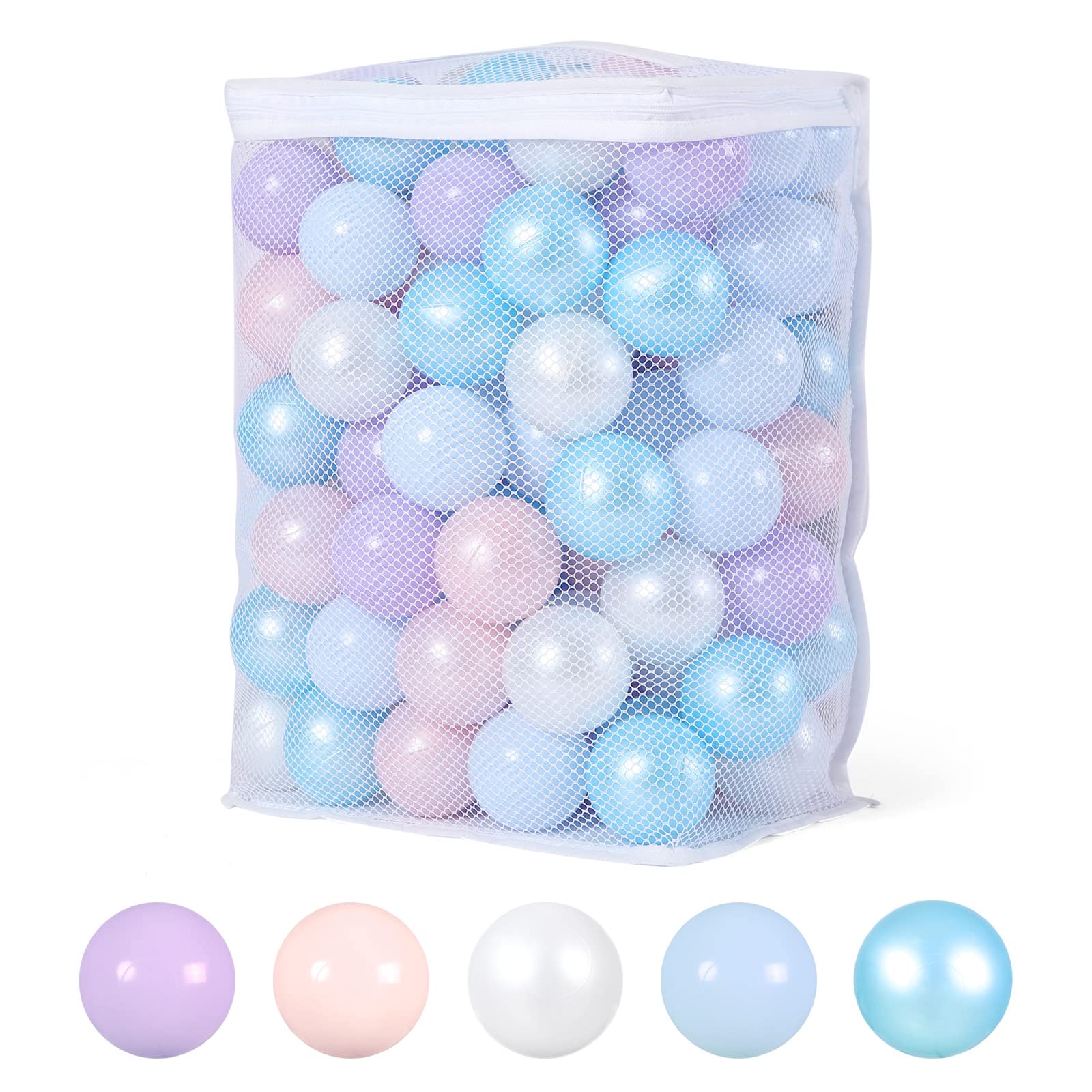 Heopeis Ball Pit Balls - 100pcs Plastic Balls Ocean Balls Crush Proof Balls Children's Toy Balls Toy Balls for Boys Girls Tents Tunnels Playpen Playhouse Birthday Party Decoration.