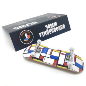 ishrunkthis Mondrian Print - 34mm Wooden Pro Fingerboard Completes