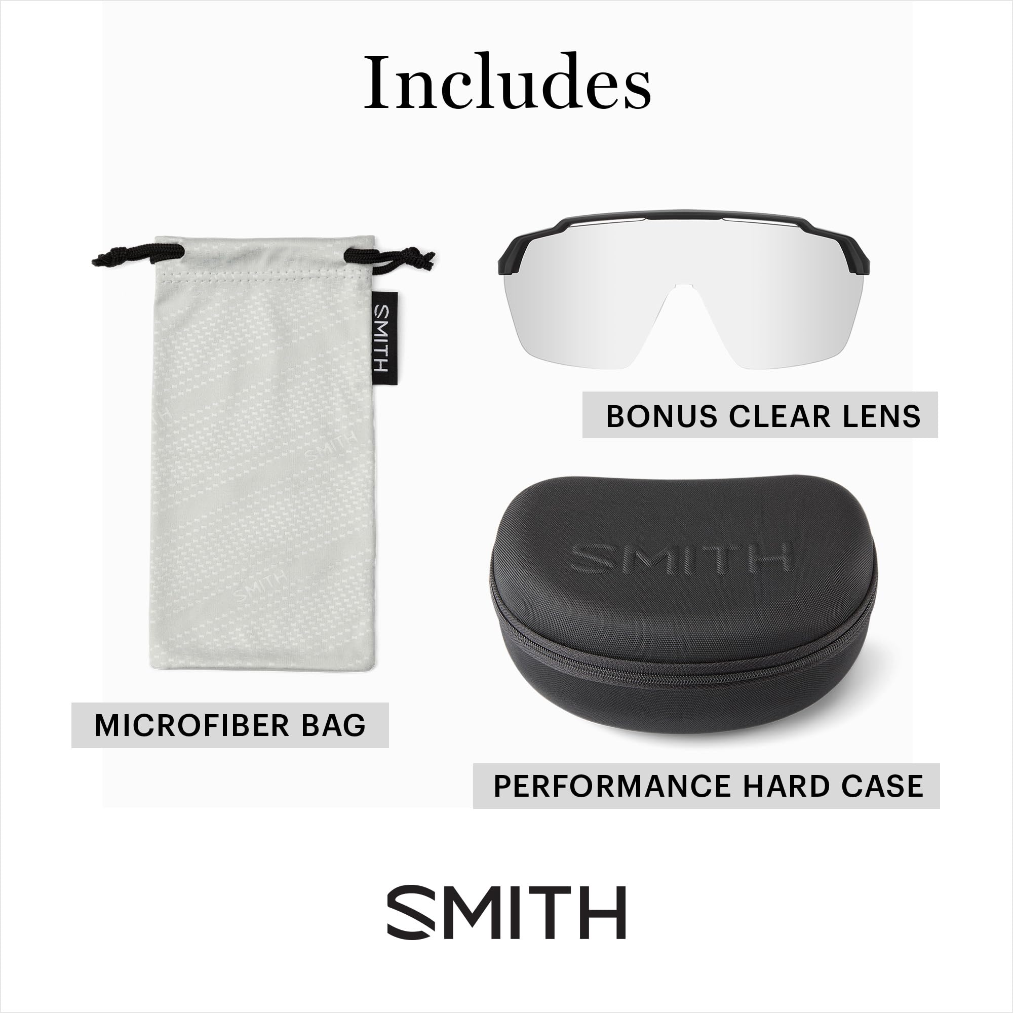 SMITH Shift MAG Sunglasses – Shield Lens Performance Sports Sunglasses for Mountaineering, Biking, MTB & More – For Men & Women – Black + Photochromic Grey to Clear Lens