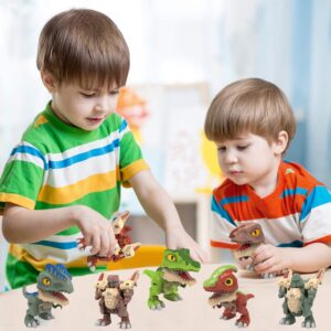 SCKTYZS 4 Pack Transform Robot Dinosaur Toy for Boys Girls Biting Fingers Puppet,2 in 1 Jurassic Dino Action Figures, Transformed Rescue Bots Dinosaurs T-rex/Spinosaurus…