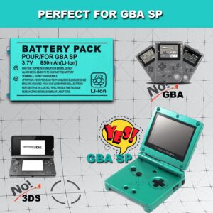 Gameboy Advance SP Battery: Gameboy SP Battery Replacement Lithium-ion Batteries - Compatible with Nintendo GBA SP Battery (3.7V 850mAh)