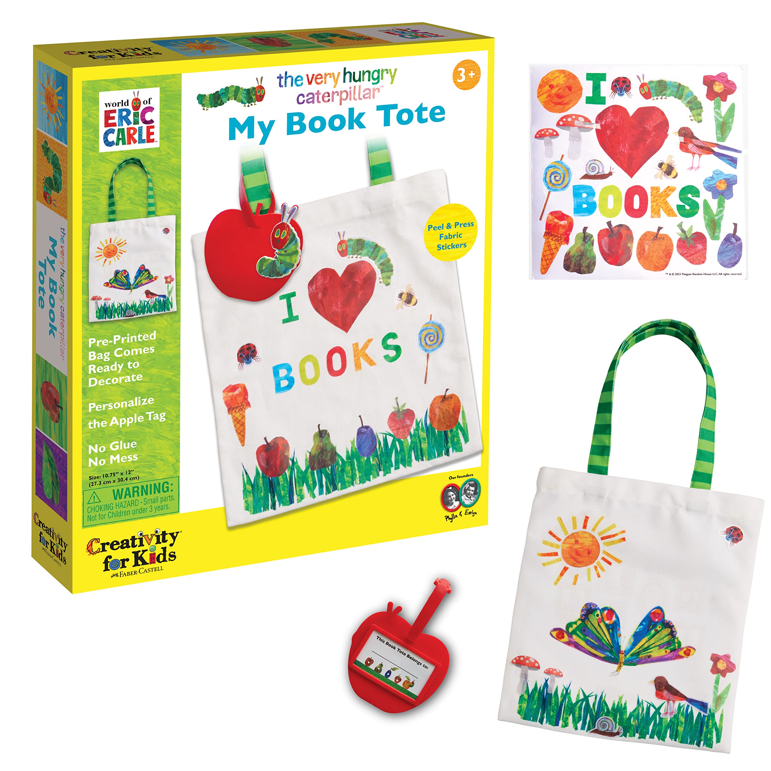 Creativity for Kids The Very Hungry Caterpillar: My Book Tote - Create a DIY Canvas Book Bag from The World of Eric Carle Books, Preschool Crafts for Toddlers Ages 3-5+